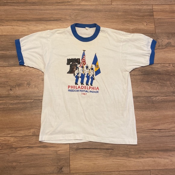 Vintage Other - Vintage 80s Ringer T Shirt Philadelphia Freedom Festival 1987
